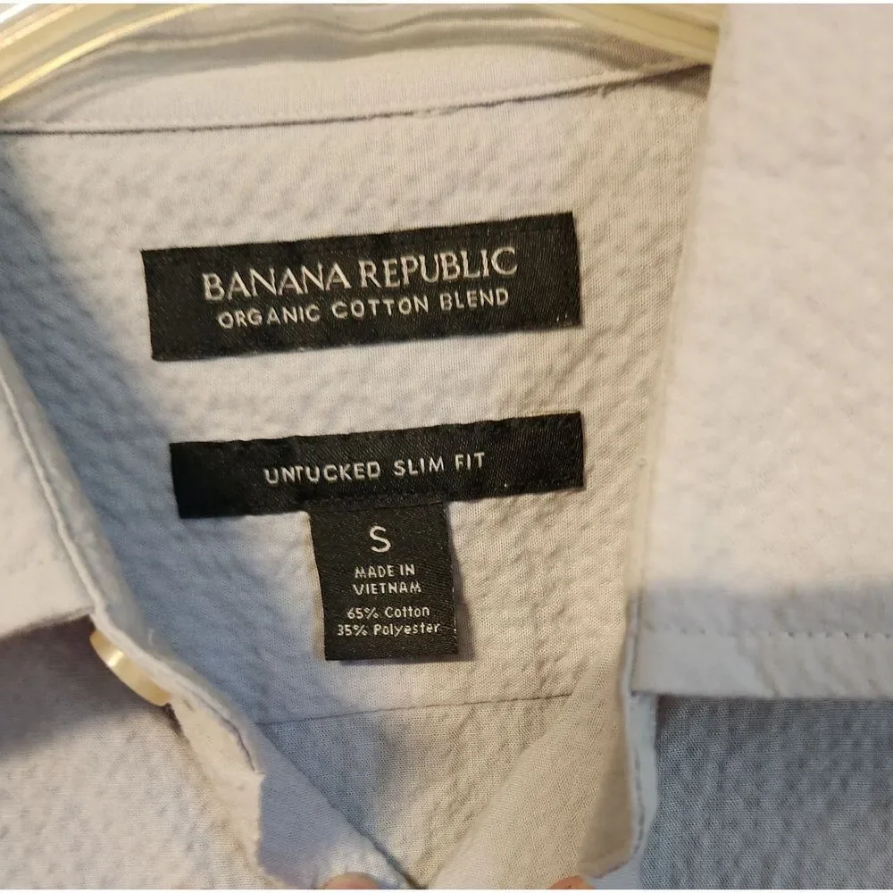 Banana Republic Men's Textured Organic Button-Down Shirt Small